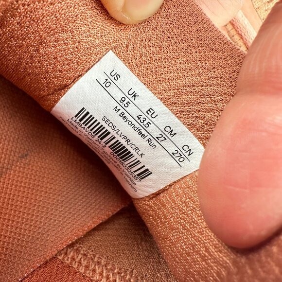 Lululemon Beyondfeel Men Size 10 Sedona Sunset Light Vapor Running Shoes - Picture 10 of 11